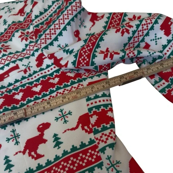 OppoSuits Christmas Dino Blazer US 46 Red Green Holiday Novelty Party Jacket EUC - Picture 6 of 7